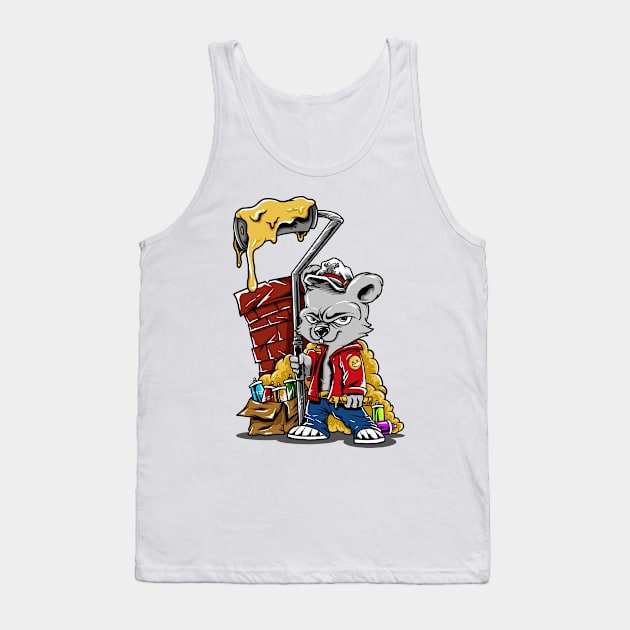 bear graffiti painting Tank Top by Mako Design 